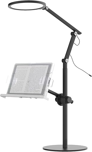 Neatfi (Nuevo modelo) Lámpara de escritorio LED multifuncional, 3 modos de luz, 5 niveles de brillo, 3100-6400K, luz de zoom, luz de cámara web,