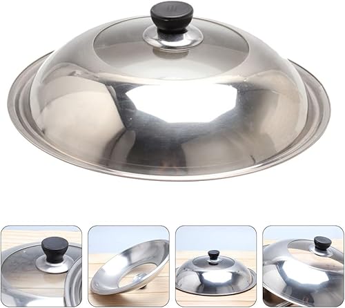 Miniatura 7 de YARNOW Tapa de olla de acero inoxidable, tapa universal de acero inoxidable, tapa redonda de hierro fundido, tapa de repuesto para sartén (12.6