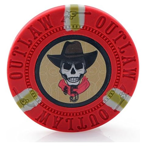 Versa Games Outlaw Clay Poker Chips in 13g - Pack of 50 (Choose Colors) (Red) Cover