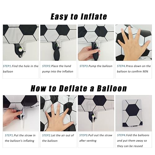 Image of Black White Soccer Number 2 Balloon 2nd Birthday Decoration 40in 2 Balloon | Helium Foil Mylar Balloon World Cup Football Sports Theme Favors for Birthday Party Anniversary Decorations Supplies