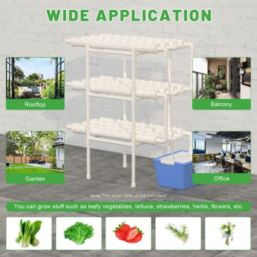 Hydroponique verticale 3 couches 108 positions tour hydroponique 3,5 x 4,5 cm Panier de culture hydroponique Jardin vertical Grow Box Kit complet expérience hydroponique