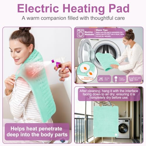 Image of Heating Pad,Electric Heating Pads,Heating Pad for Back,LightGreen,24x20 Inch
