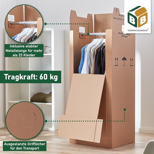 3 x Kleiderbox mit Stange - 3