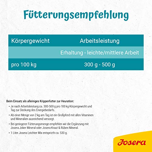 JOSERA Leichter Mix (1 x 20 kg) | PFERD | Premium Pferdefutter für leicht beanspruchte Pferde | Pferdefutter light | zucker- & proteinreduziert | Apfel-Luzerne Müsli | 1er Pack