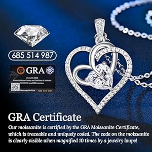Oobee romance love heart moissanite necklaces for women 2 carats moissanite diamond 925 sterling silver fine jewelry ideal birthday anniversary christmas gift for women wife mom girlfriend  urban country home decor