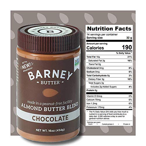 Barney Almond Butter, Chocolate, Paleo Friendly, Keto, Non-Gmo, Skin-Free, 16 Ounce #TOP4