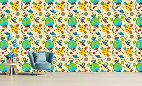 Image of CABANA HOMES (45cm x 125cm, 2 Rolls (12 sq. ft) Wallpaper for Kids Room Self Adhesive,Wall Stickers,Baby Room,Wardrobe,Furniture