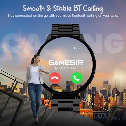 Image of GameSir Active 2 Smartwatch for Men & Women, 1.39 inch HD Round Display, Bluetooth Calling, Heart Rate & SPO₂, 100+ Sports Modes, IP67, Long Battery Life for Android & iOS (Metal Black)