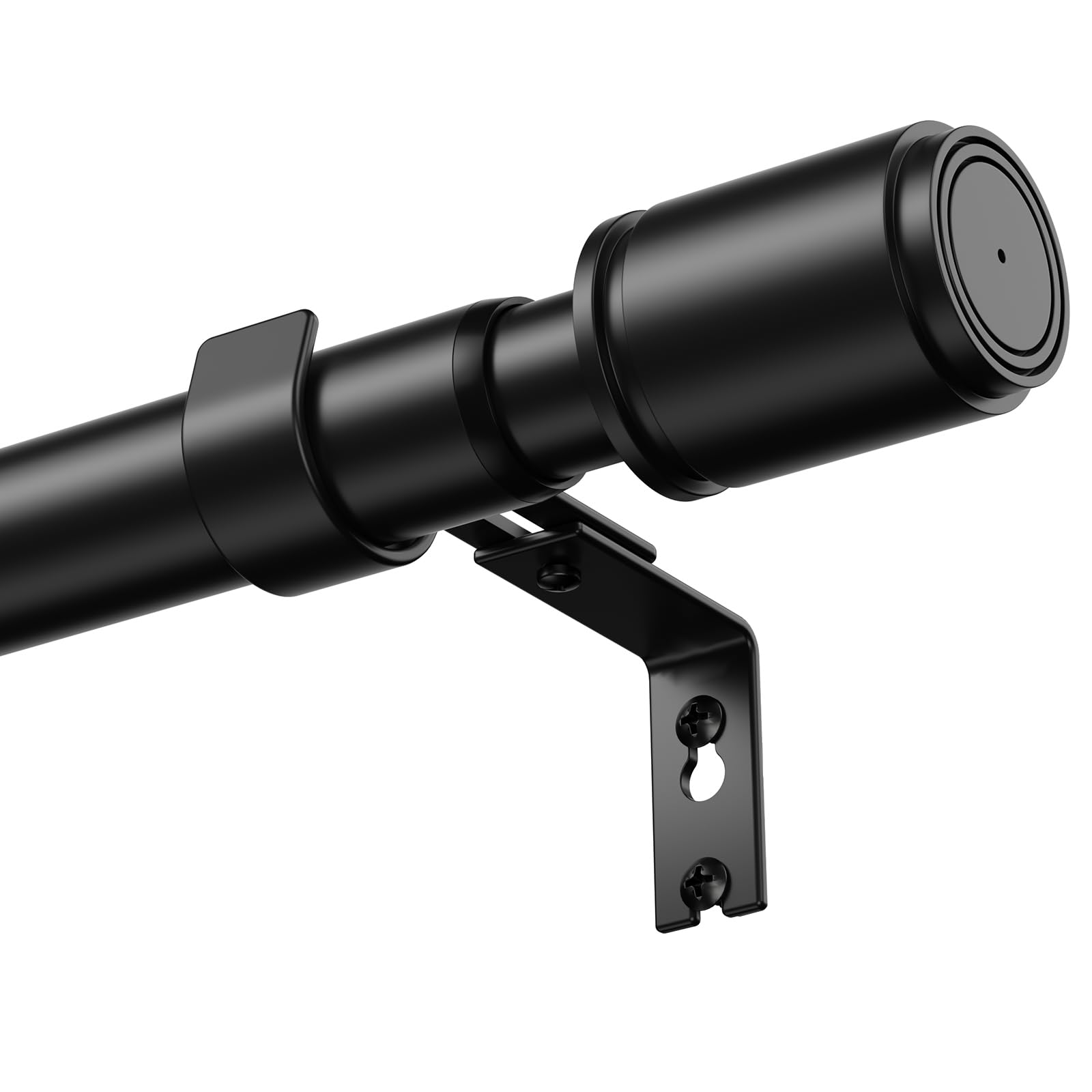 Bastone per tenda nero da 79-320 cm, estensibile da 25 mm, per tende con occhielli, in metallo resistente, con staffe regolabili, per camera da letto, soggiorno, facile installazione