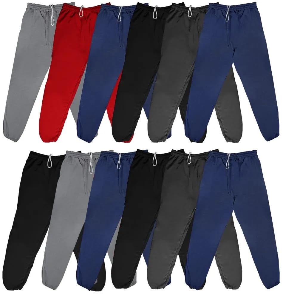 BILLIONHATS 24 Pack Mens Jogger Sweatpants, Assorted Colors & Sizes from S,M,L,XL,2XL, Great for Homeless Shelter Donations