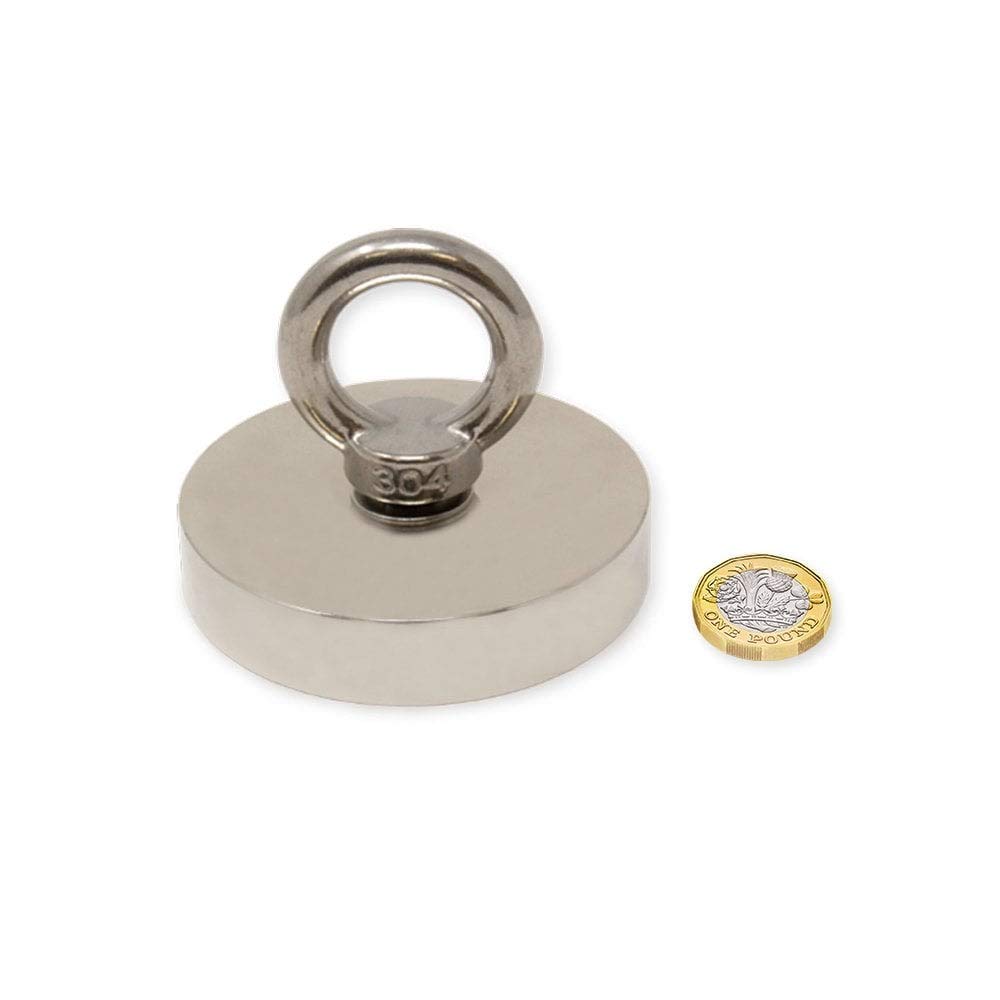 N42 Pot Pot Noodmio Magnet Con Mebolla M10 Per Pesca A Magnete, Recupero E Caccia Al Tesoro - 75Mm Dia x 15Mm - 200kg Di Tiro - Pacco Di 1