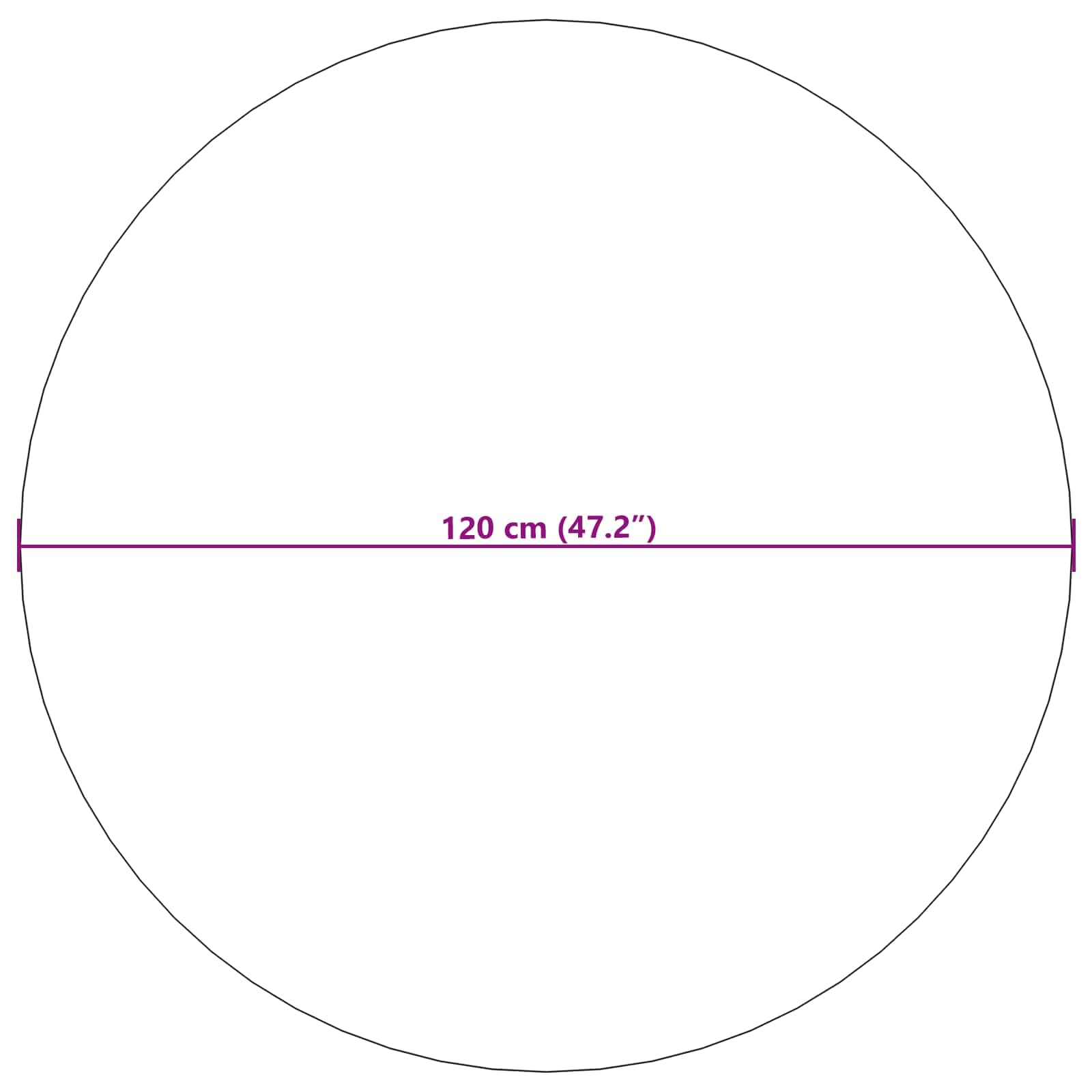 Tappeto rotondo Sirolo, 120 cm, in poliestere facile da pulire, con retro antiscivolo, per soggiorno, camera da letto, cucina e terrazza coperta, colore: antracite