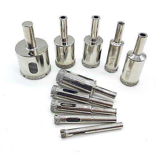 Serra Copo Diamantada 10 Brocas furar Azulejo Vidro Cerâmica Mármore Granito