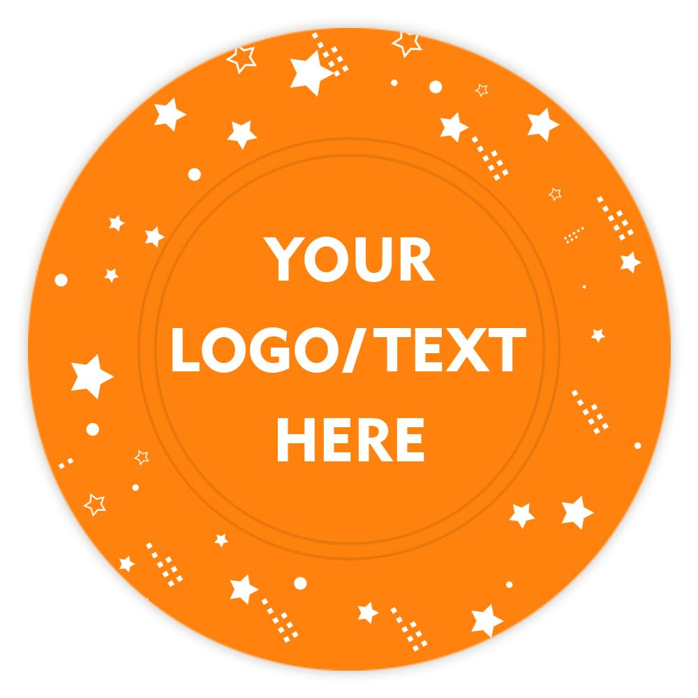 MARRILYTON 100PCS 37mm Custom Plastic Poker Chips, Personalized Image and Text, Double Sided Full-Color Printing, Token for Board Game, Late Night Poker Game (Orange)