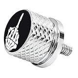 Stainless Knurled Fender Seat Bolt Screw 1/4'-20 Thread Compatible with Harley Sportster Touring Softail Dyna CVO Electra Glide Street Glide 1996-2020- Skull Middle Finger-Chrome