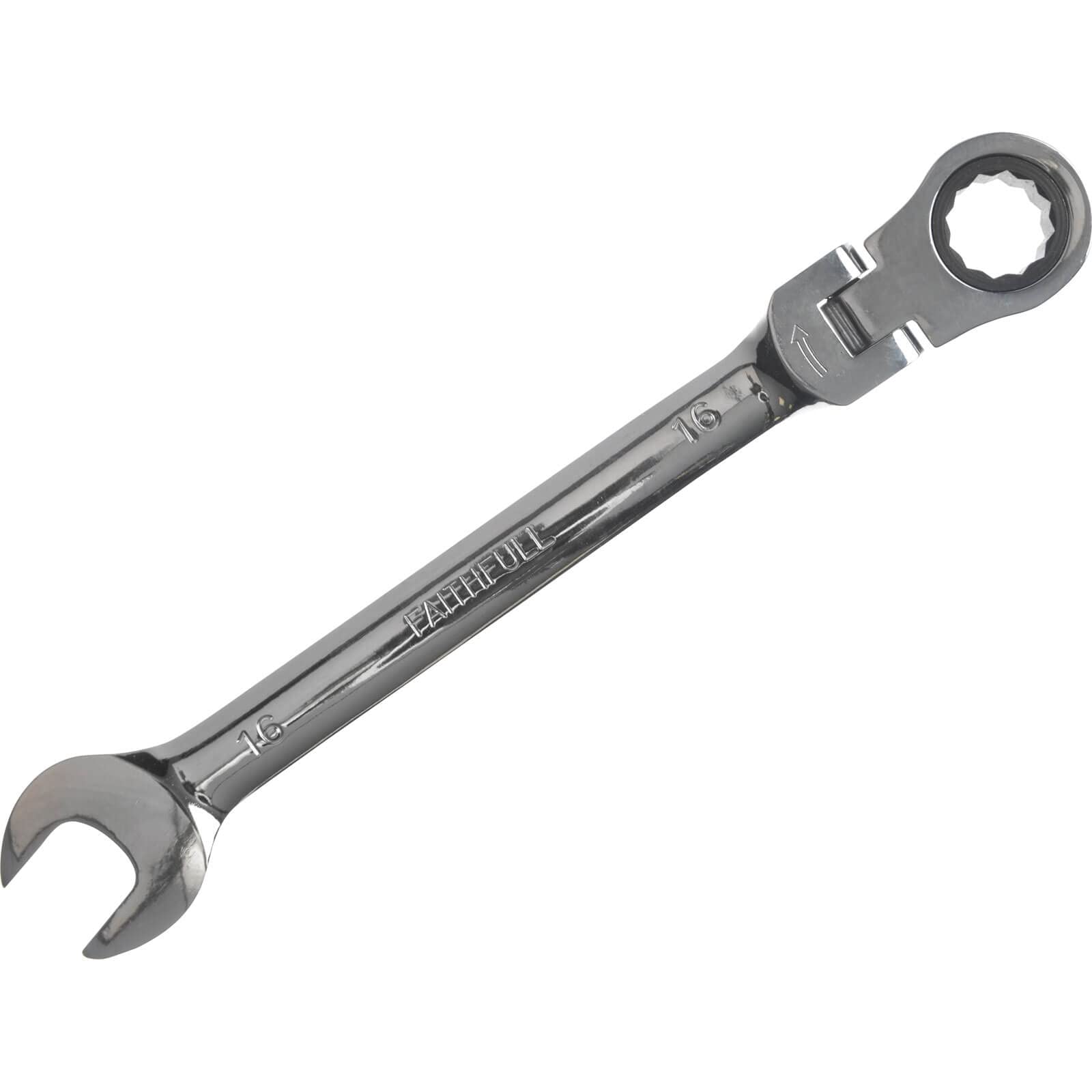 Faithfull 16mm Flex Head Ratchet Combination Spanner Multi Colour, Chrome