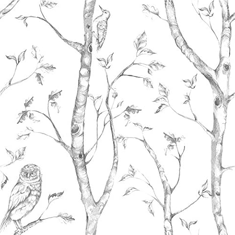 NuWallpaper Gray Woods Peel and Stick Wallpaper Cover