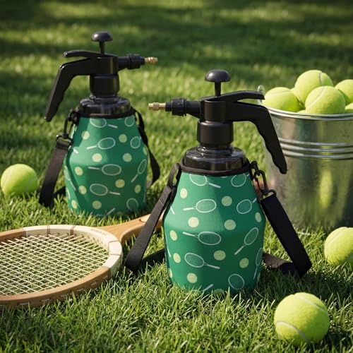 Image of Hushee 1.5 Liter Water Mister for Sports Personal Water Pump with Full Neoprene Jacket and Built in Carrying Strap, Manual Sprayer Lawn Pressure Pump Sprayer for Cooling Gym Garden (Tennis,2 Pcs)