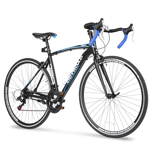 Omelaza Road Bikes,700C Tires Road Bike,Dual Disc Brake,21speeds Off-Road Bike,Road Bicycle,Cycling,Black