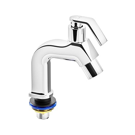 Pixaflo META Brass Pillar Cock Tap for Wash Basin | Foam Flow | Chrome | Combo Pack of 2 (Pack of 1)