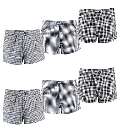 ADAM lockere Boxershorts Herren weit amerikanische Boxer-Shorts Männer Webboxer Baumwoll-Boxershorts kariert Unterhose