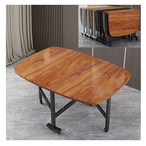 Mesa de comedor plegable extensible con ruedas que ahorra espacio con hojas para comedor, restaurante, patio, terraza y uso al aire libre