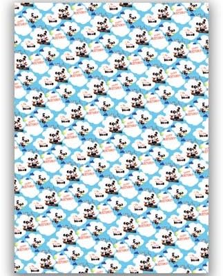 Boys Birthday Wrapping Paper Personalised Gift Wrap - Panda Superhero