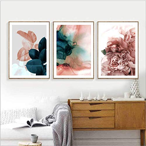 Toile fleurs plantes vertes affiche pour rafraîchir un mur vide sans cadre 50x70cm