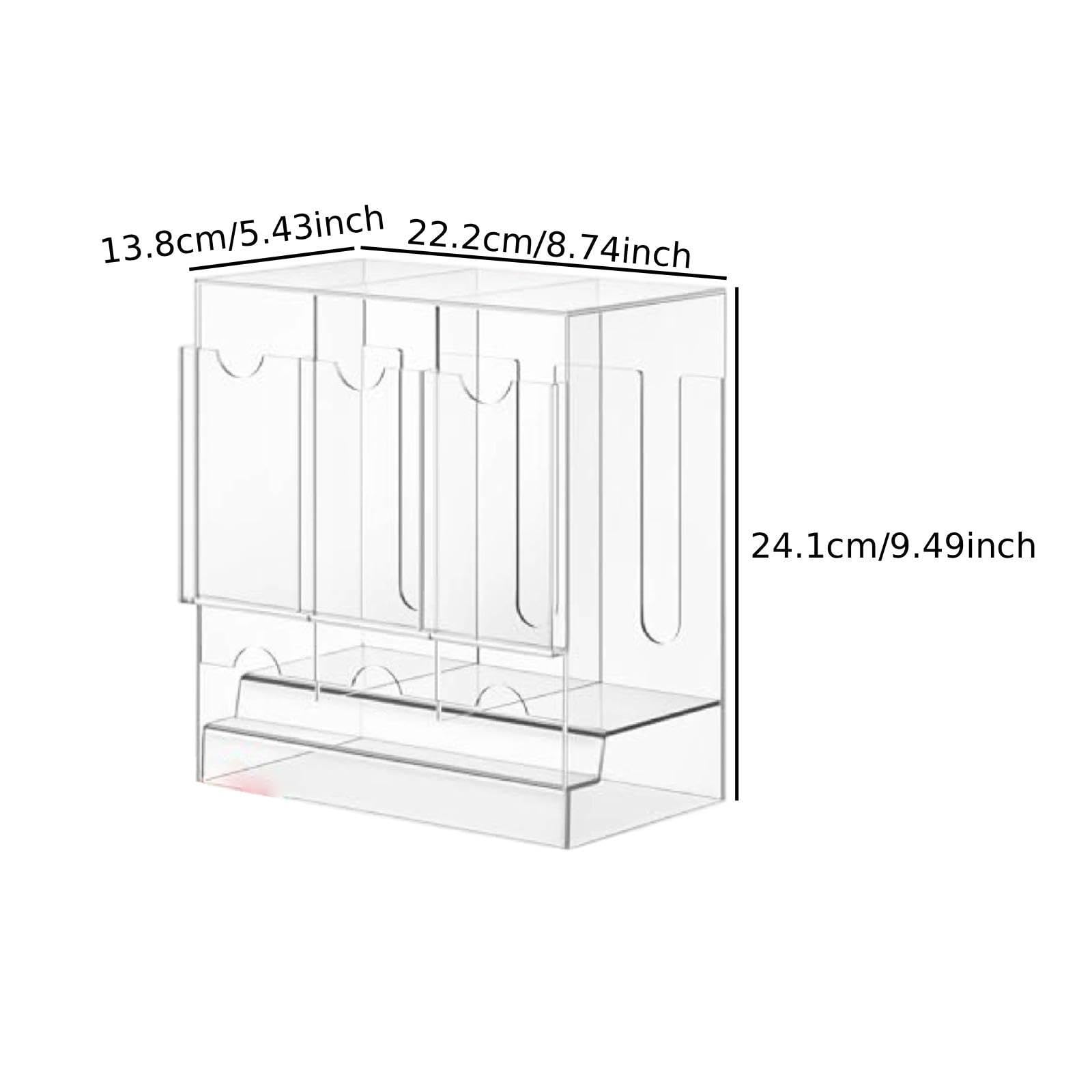 Distributeur de Boosters Vitrine Cartes Organiseur Présentoir Boîte Rangement Acrylique Stabilité Quotidienne et Compartiments Adaptés Au Bure, Transparent, 3 Emplacements
