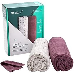 KOALA BABYCARE - Muselinas Bebe Algodon 120x120 - Paquete con 2 Unidades - Muselinas Grandes de algodón y como arrullo para recién Nacidos bebés - Violeta
