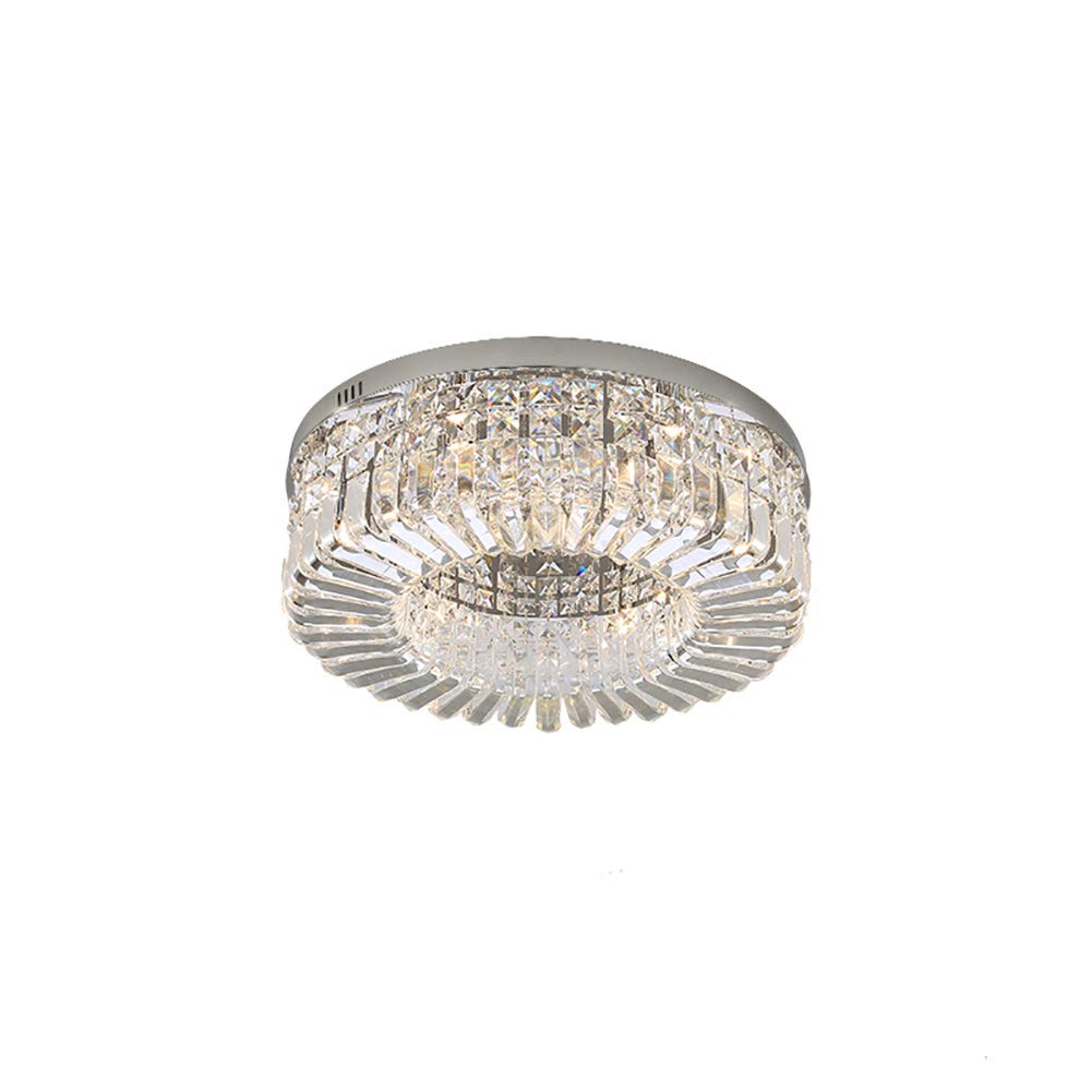 Lustre en cristal K9 pour chambre et salle de bain plafonnier moderne rond 40cm