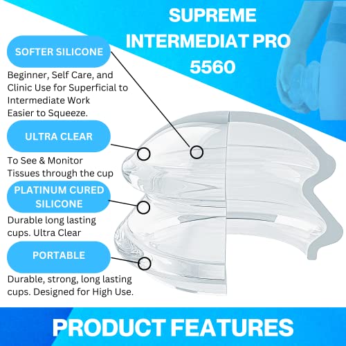 Image of Cupping Warehouse Beginner (Soft) Supreme 2 X Large Intermediate Pro 5560 Cupping Therapy Set- Beginner,Clinic & Home Use Silicone Cupping Set- Cupping Set Massage Therapy Cups- Suction Cups for Body