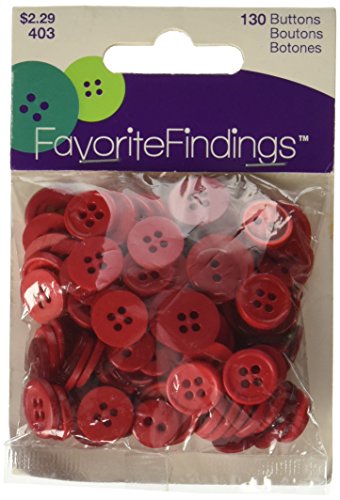 Blumenthal Lansing Favorite Findings Basic Buttons Assorted Sizes, 130/Pkg, Red