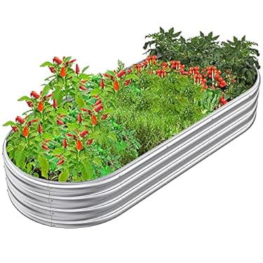 AMAZON - FRIZIONE 6×2.3x1ft Galvanized Metal Raised Garden Bed for Vegetables, Outdoor Garden Raised Planter Box, Backyard Patio Planter Raised Beds for Flowers, Herbs, Fruits