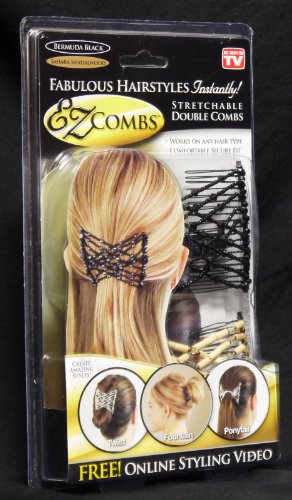 EZ Combs Stretchable Double Combs - Bermuda Black/Sahara Sandlewood