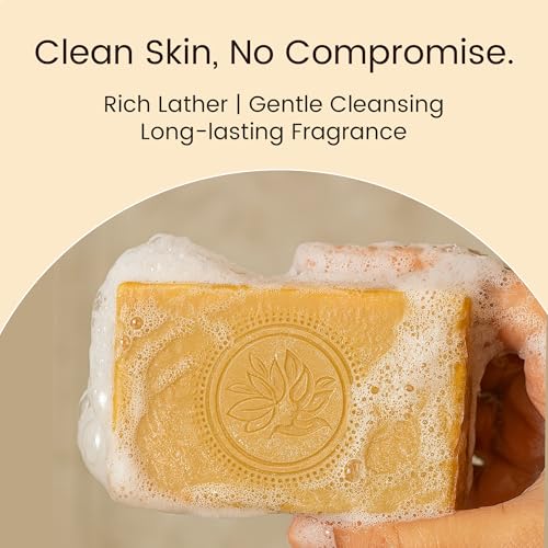 Image of Naija Organics Sandalwood & Turmeric Natural Bath Soap | Skin Brightening, Deep Moisturizing, Chemical-Free, Handmade Soap| Haldi & Chandan Body Soap | For Men & Women, All Skin Types - 100g