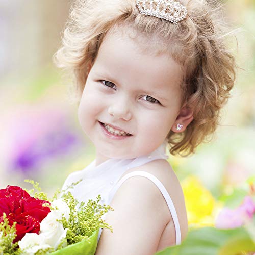 925 Sterling Silver Pink Enamel Butterfly Screw Back Earrings for Little Girls - Lovely Butterfly Screw Backs for Infants to Toddlers - Small Fashionable Butterflies Stud for Pretty Young Girls3