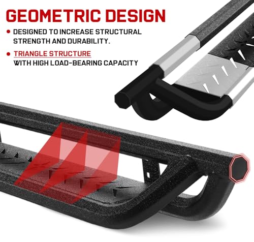 Image of COMNOVA Geometric Design Running Boards for 2009-2018 Ram 1500 Quad Cab