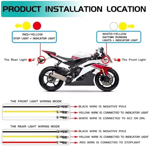 Luces de giro para motocicleta 12V intermitentes delanteras y traseras ambar blanco rojo para cross 4