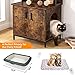 LITTLE TREE Large Hidden Cat Litter Box Enclosure, Wood Cat Cabinet with Shelves and Doors Pet Crate Cat Washroom, Rustic Brown