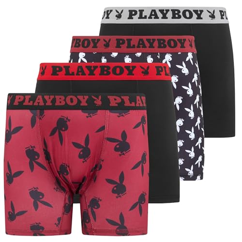 Playboy Mens Underwear 4 Pack Boxers for Men Gifts for Men Boxer Briefs