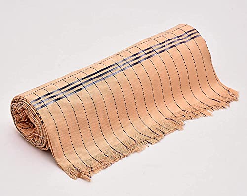 Image of 100% Cotton Soft Beautiful Coloured Chek Single Bed Size Skin Friendly Summer AC Blanket /Khes /Dohar /Top Sheet Set /Chadar (Orange)