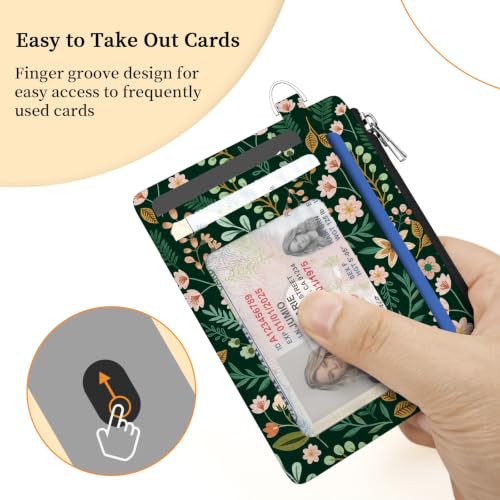 Image of Hancynir Butterfly Floral Credit Card Holder Small Wallet Women, Slim RFID