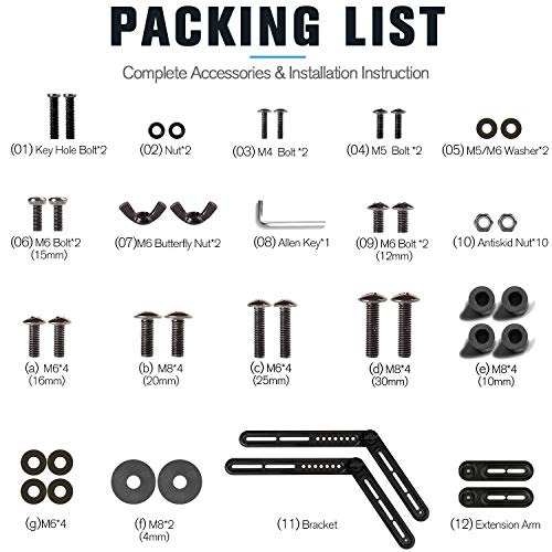 Mounting Dream Soundbar Mount Sound Bar TV Bracket for Mounting Above or Under TV Fits Most of Sound Bars Up to 22 Lbs, with Detachable Long and Short Extension Plates MD5420