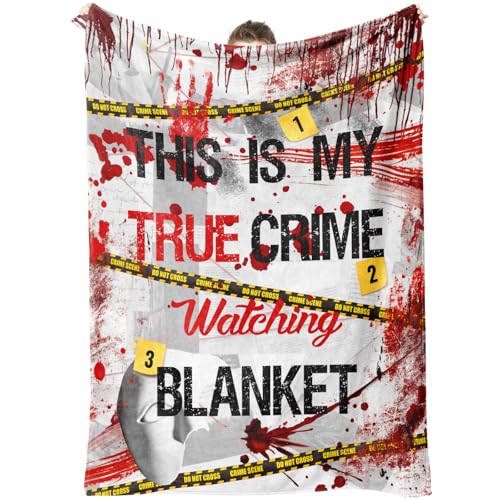 Kazdan True Crime Gifts True Crime Horror Blanket True Crime Gifts for Women True Life Crime Serial Killer Merchandise Crime Junkie Merch Gift for True Crime Lovers Throw Blanket