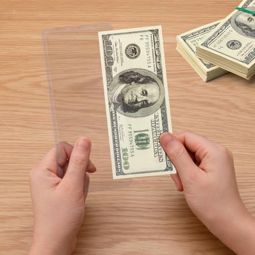 50 protectores transparentes para billetes 6.8 x 2.9 pulgadas miniatura 6