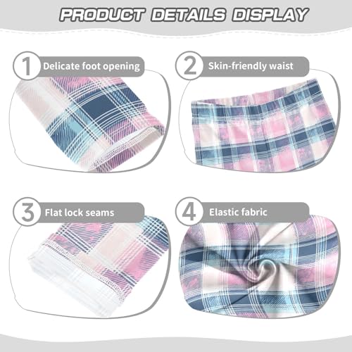 Checkered Blue Girls Leggings,Workout Leggings for Girls Toddler Athletic Legging Size for 3-10T3