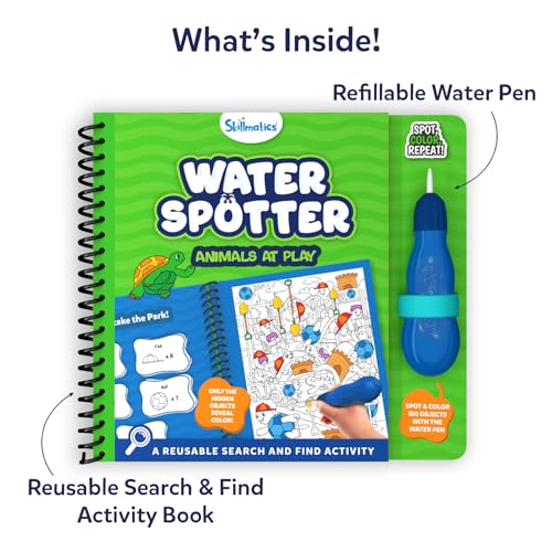 Image of Skillmatics Reusable Search & Find Book - Water Spotter, Mess-Free, Fun Learning Activity, Animals, Travel Toy, Gifts for Boys & Girls Ages 4, 5, 6, 7, 8