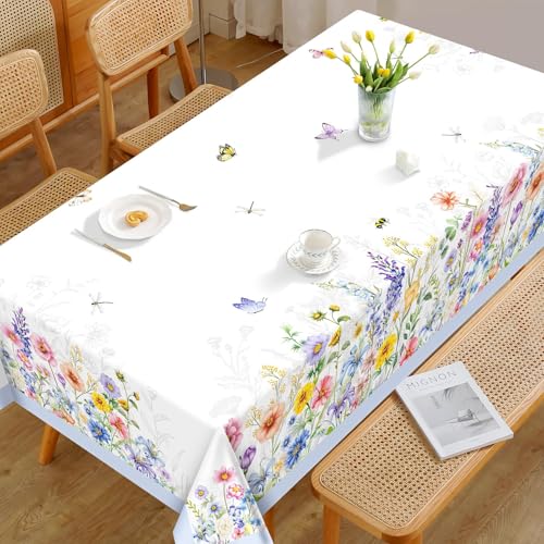 Nappe imperméable lavable rectangulaire 152 x 304 cm avec fleurs de printemps - 4