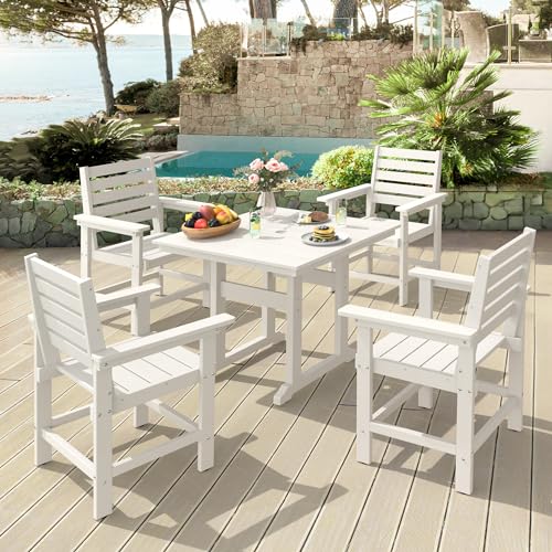 Homenjoy Outdoor Table and Chairs Set 5 Pieces, HDPS Weather